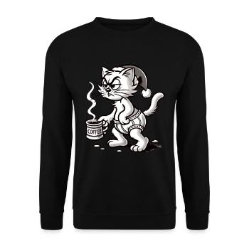 Amateur de café de Noël - Sweat-shirt Unisexe - noir - Devant - Alina (178cm) & Michal (187cm)