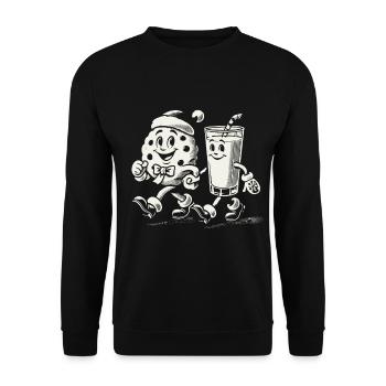 toMerry Christmas with biscuit and milk - Unisex Sweatshirt - black - Front - Alina (178cm) & Michal (187cm)