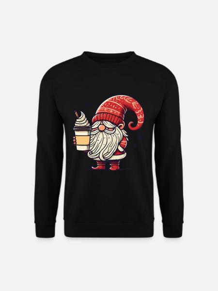 Weihnachtswichtel Kaffeegenuss Gnom - Unisex Pullover - Schwarz