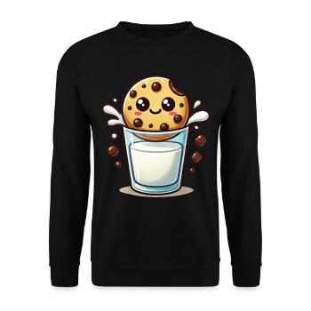 Merry Cookies And Milk Christmas Fun - Unisex Sweatshirt - black - Front - Alina (178cm) & Michal (187cm)