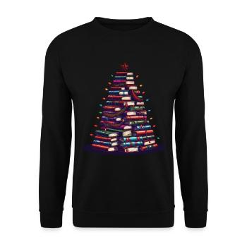 Livres Sapin de Noël pour les amateurs de livres - Sweat-shirt Unisexe - noir - Devant - Alina (178cm) & Michal (187cm)