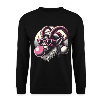 Krampus Weihnachten Sigma Male Cool - Unisex Pullover - Schwarz - Vorne - Alina (178cm) & Michal (187cm)