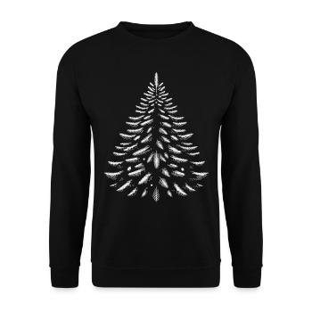 Schlichte Weihnachtsbaum Silhouette - Unisex Pullover - Schwarz - Vorne - Alina (178cm) & Michal (187cm)