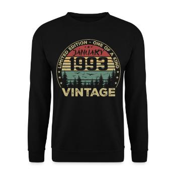 Vintage January 1993 Birthday January 1993 - Unisex Sweatshirt - black - Front - Alina (178cm) & Michal (187cm)
