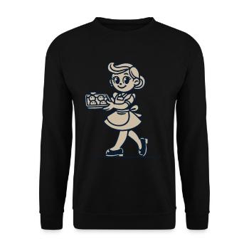 Cuisinier joyeux avec des biscuits - Sweat-shirt Unisexe - noir - Devant - Alina (178cm) & Michal (187cm)