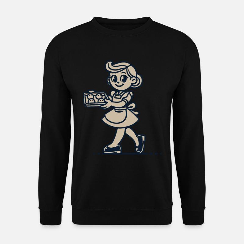 Cheerful cook with biscuits - Unisex Sweatshirt - black