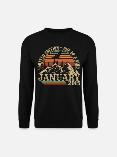 Januar 2015 - Januar 2015 Geburtstagsgeschenk - Unisex Pullover - Schwarz