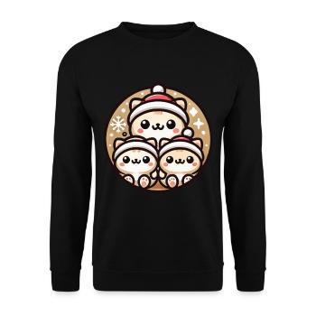 Cute Cats Christmas Joy - Unisex Sweatshirt - black - Front - Alina (178cm) & Michal (187cm)