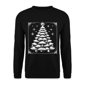Christmas Christmas Tree with Stars - Unisex Sweatshirt - black - Front - Alina (178cm) & Michal (187cm)