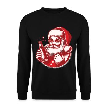 Christmas fun with Santa and drink - Unisex Sweatshirt - black - Front - Alina (178cm) & Michal (187cm)
