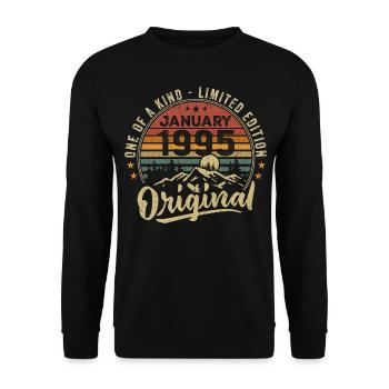 January 1995 | Birthdays born in January 1995 - Unisex Sweatshirt - black - Front - Alina (178cm) & Michal (187cm)