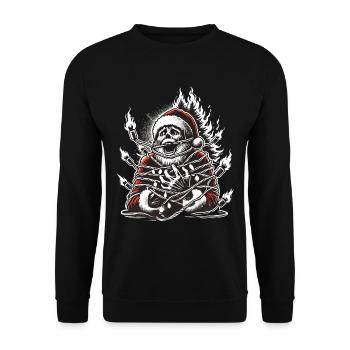 Père Noël Électrocution Sombre Oeuvre - Sweat-shirt Unisexe - noir - Devant - Alina (178cm) & Michal (187cm)