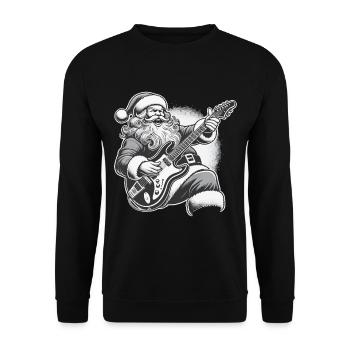 Rocking Santa Claus Guitar Fun - Unisex Sweatshirt - black - Front - Alina (178cm) & Michal (187cm)