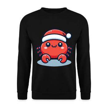 Fröhliche Krabbe Weihnachten Hut - Unisex Pullover - Schwarz - Vorne - Alina (178cm) & Michal (187cm)