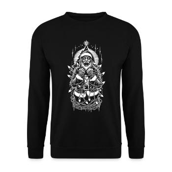 Drôle d’humour noir Père Noël sous le pouvoir - Sweat-shirt Unisexe - noir - Devant - Alina (178cm) & Michal (187cm)