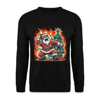 Choc électrique Catastrophe du Père Noël - Sweat-shirt Unisexe - noir - Devant - Alina (178cm) & Michal (187cm)