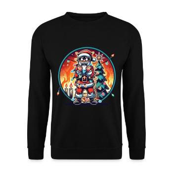 Électrocution Père Noël Chaos - Sweat-shirt Unisexe - noir - Devant - Alina (178cm) & Michal (187cm)