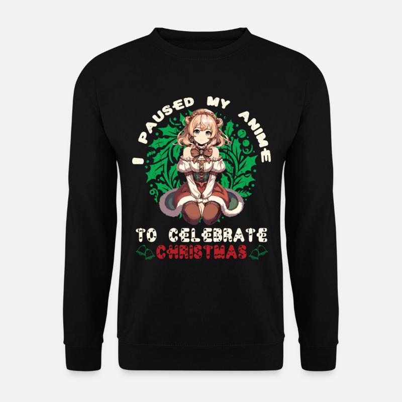 Anime Christmas Kawaii Celebration - Unisex Sweatshirt - black
