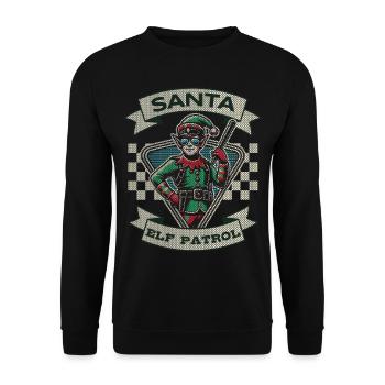 Équipe de patrouille des elfes du Père Noël à Noël - Sweat-shirt Unisexe - noir - Devant - Alina (178cm) & Michal (187cm)