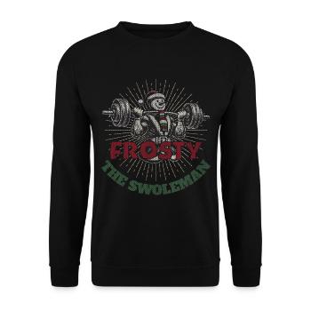 Frosty The Strong Snowman Fitness Humor - Unisex Sweatshirt - black - Front - Alina (178cm) & Michal (187cm)