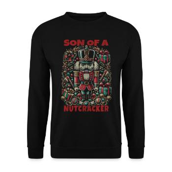 Son of a Nutcracker Christmas Artwork - Unisex Sweatshirt - black - Front - Alina (178cm) & Michal (187cm)