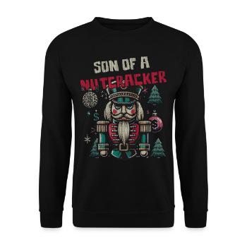 Nutcracker Christmas Funny - Unisex Sweatshirt - black - Front - Alina (178cm) & Michal (187cm)