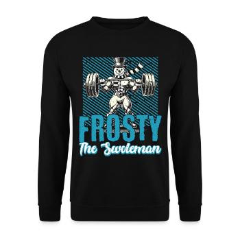 Frosty Der Muskelmann Gym Humor Design - Unisex Pullover - Schwarz - Vorne - Alina (178cm) & Michal (187cm)