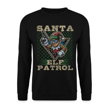 Santa Elf Patrol Christmas Fun - Unisex Sweatshirt - black - Front - Alina (178cm) & Michal (187cm)