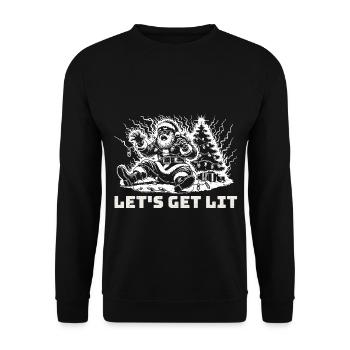 Christmas fun with Santa In Action - Unisex Sweatshirt - black - Front - Alina (178cm) & Michal (187cm)