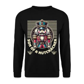 Son of a Nutcracker Funny Sarcasm - Unisex Sweatshirt - black - Front - Alina (178cm) & Michal (187cm)
