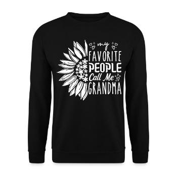 My favorite people call me grandma - Sweat-shirt Unisexe - noir - Devant - Alina (178cm) & Michal (187cm)