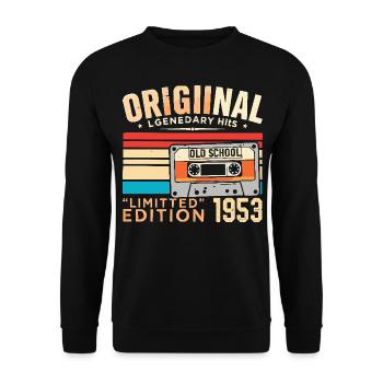 Original 1953, legendär seit 1953 Jahrgang 1953 - Unisex Pullover - Schwarz - Vorne - Alina (178cm) & Michal (187cm)