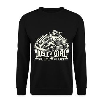 Une fille qui adore le karting - Sweat-shirt Unisexe - noir - Devant - Alina (178cm) & Michal (187cm)