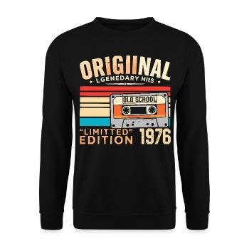 Original 1976, legendär seit 1976 Jahrgang 1976 - Unisex Pullover - Schwarz - Vorne - Alina (178cm) & Michal (187cm)
