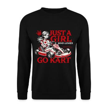 Une fille qui aime les courses de karting - Sweat-shirt Unisexe - noir - Devant - Alina (178cm) & Michal (187cm)