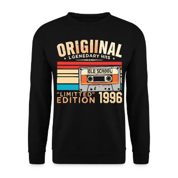 Original 1996, Legendary since 1996 Vintage 1996 - Unisex Sweatshirt - black - Front - Alina (178cm) & Michal (187cm)