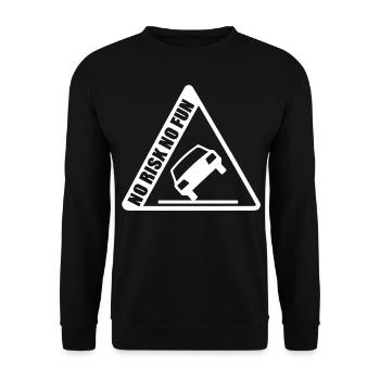 No Risk No Fun Fun Gift Car Tuning - Unisex Sweatshirt - black - Front - Alina (178cm) & Michal (187cm)