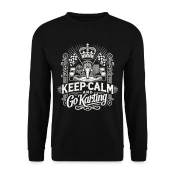 Restez calme et faites du kart - Sweat-shirt Unisexe - noir - Devant - Alina (178cm) & Michal (187cm)