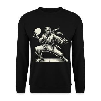 Ninja Table Tennis Fighter Ping Pong Master - Unisex Sweatshirt - black - Front - Alina (178cm) & Michal (187cm)
