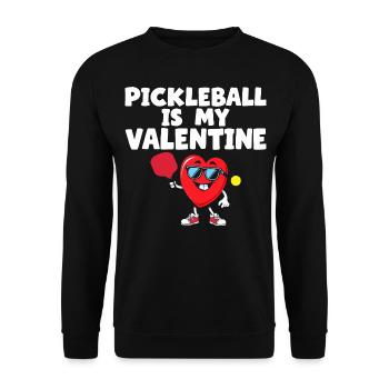 Pickleball ist mein Valentinsgeschenk - Unisex Pullover - Schwarz - Vorne - Alina (178cm) & Michal (187cm)