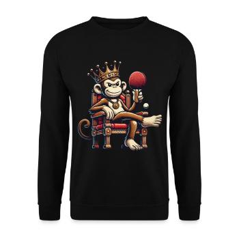 Règle de tennis de table Funny Monkey King - Sweat-shirt Unisexe - noir - Devant - Alina (178cm) & Michal (187cm)
