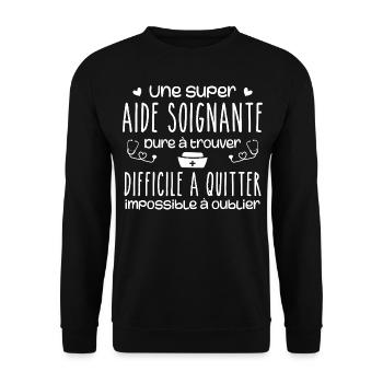 Une super Aide Soignante Cadeau Humour - Sweat-shirt Unisexe - noir - Devant - Alina (178cm) & Michal (187cm)