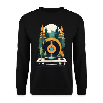 Scène de musique rétro platine Forest Design - Sweat-shirt Unisexe - noir - Devant - Alina (178cm) & Michal (187cm)
