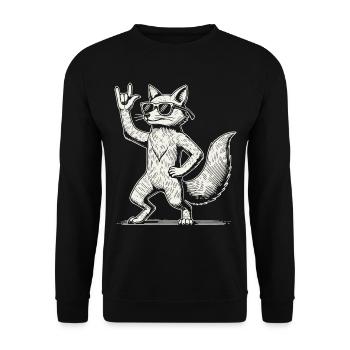 Funny Fox Heavy Metal Concert Design - Sweat-shirt Unisexe - noir - Devant - Alina (178cm) & Michal (187cm)