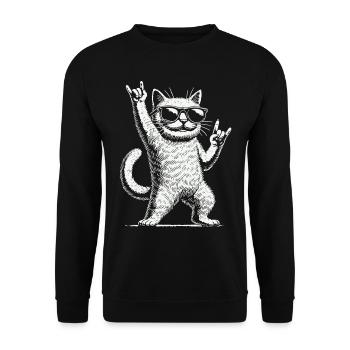 Musique rock Drôle de chat Festival de Heavy Metal - Sweat-shirt Unisexe - noir - Devant - Alina (178cm) & Michal (187cm)
