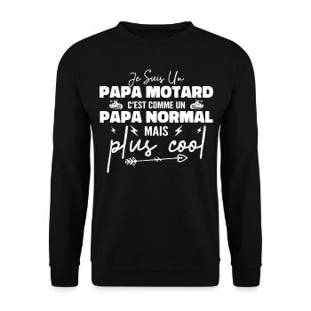 Biker dad like a normal but cooler dad - Unisex Sweatshirt - black - Front - Alina (178cm) & Michal (187cm)