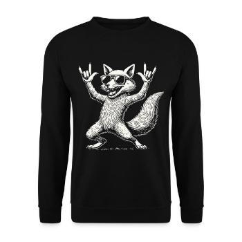 Rock Music Funny Fox Concert - Unisex Sweatshirt - black - Front - Alina (178cm) & Michal (187cm)