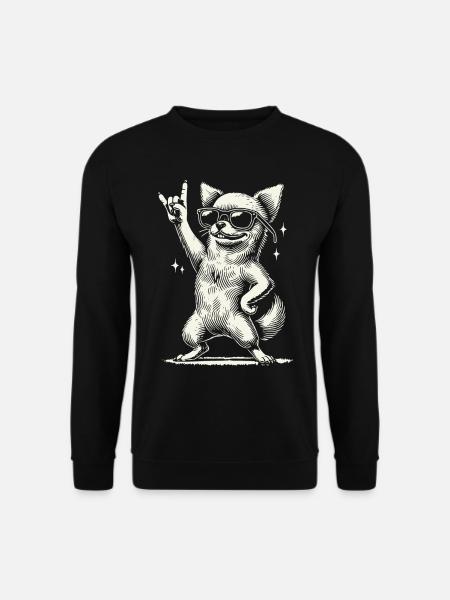 Lustige Heavy Metal Festival Chihuahua Hund - Unisex Pullover - Schwarz