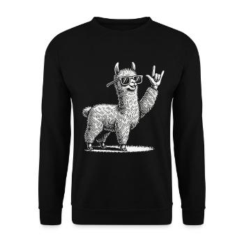Musique Rock Llama Festival Conception de concert - Sweat-shirt Unisexe - noir - Devant - Alina (178cm) & Michal (187cm)