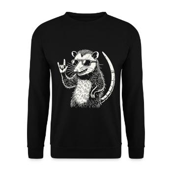 Opossum Heavy Metal Festival Rétro - Sweat-shirt Unisexe - noir - Devant - Alina (178cm) & Michal (187cm)